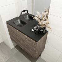 MONDIAZ OLAN 80cm toiletmeubel dark brown. LEX wastafel urban links geen kraangat - thumbnail