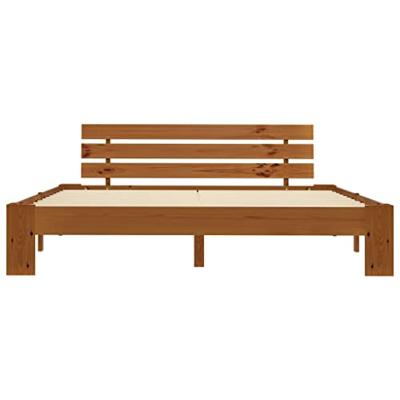 Bedframe massief grenenhout honingbruin 180x200 cm