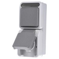 Merten MEG3495-8029 Wandcontactdoos, Wisselschakelaar Compleet 1 stuk(s) - thumbnail