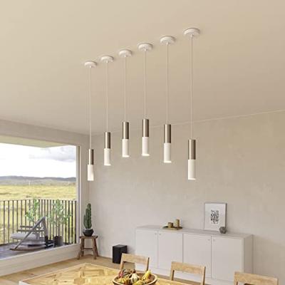 Dubbele metalen spotlamp E14 mat wit & geborsteld titanium | Creative-Cables | Lamp kopen | Spotjes in plafond | Inbouwspots | Spotjes woonkamer | Led