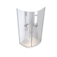 Kwartronde Douchecabine Sealskin Hooked Omkeerbaar 90x90 cm Zilver - thumbnail