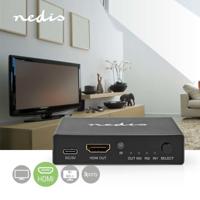 Nedis VSWI3493AT Hdmi™-switch 3 Poort(en) 3x Hdmi™ Input Hdmi™ Output 8k@60hz 45 Gbps Afstandbestuurbaar Aluminium Antraciet - thumbnail