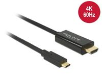 Delock 85291 Kabel USB Type-C male > HDMI male (DP Alt Mode) 4K 60 Hz 2 m zwart - thumbnail