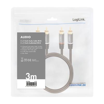 LogiLink CA1206 Cinch Audio Aansluitkabel 3.0 m Zwart Afgeschermd, Kleurcodering LogiLink CA1206 Cinch Audio Aansluitkabel 3.0 m Zwart Afgeschermd, Kleurcodering