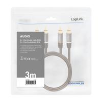 LogiLink CA1206 Cinch Audio Aansluitkabel 3.0 m Zwart Afgeschermd, Kleurcodering - thumbnail