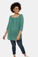 Ulla Popken Longshirt, A-lijn, kant aan hals, 3/4 mouwen - Grote Maten - thumbnail