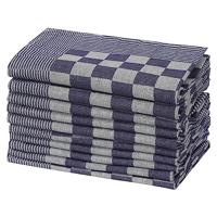 VidaXL Keukendoeken 50 st 50x70 cm katoen blauw en wit - thumbnail