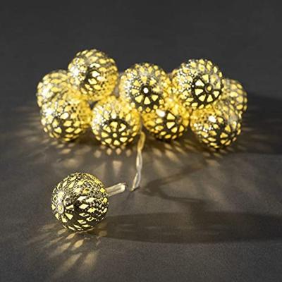 Konstsmide 3188-803 Motief lichtketting Kogel Binnen werkt op batterijen Aantal lampen 10 Warmwit Verlichte lengte: 0.9 m