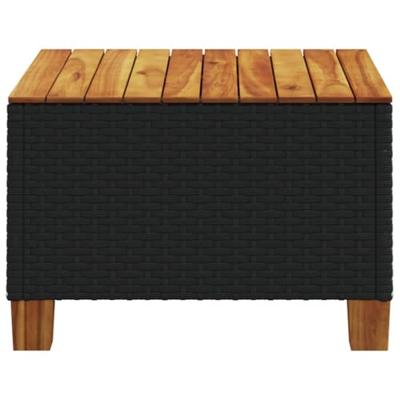 Tuintafel 55x55x36 cm poly rattan en acaciahout zwart