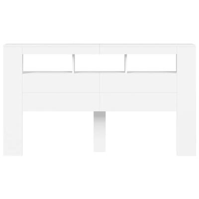 Hoofdeinde met LED 180x18,5x103,5 cm bewerkt hout wit