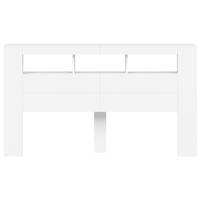 Hoofdeinde met LED 180x18,5x103,5 cm bewerkt hout wit - thumbnail
