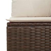 5-delige Loungeset met kussens poly rattan bruin - thumbnail