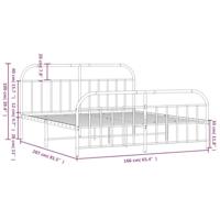 Bedframe met hoofd- en voeteneinde metaal wit 160x200 cm - thumbnail
