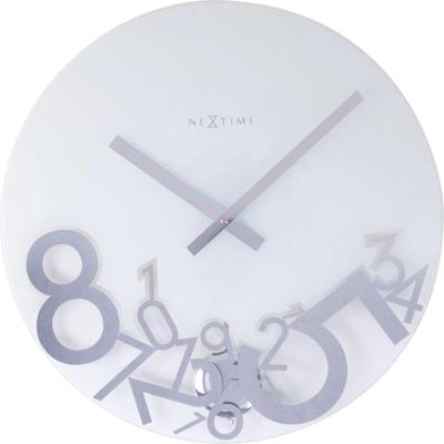 NeXtime klok 8115 dropped, ø43 cm, wall, silver