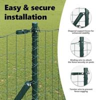 VidaXL Hek met paal groen 1,6 x 10 m staal en pvc - thumbnail