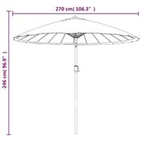 VidaXL Parasol met aluminium paal 250 cm taupe - thumbnail