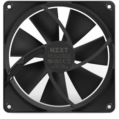 NZXT f140 rgb case fans (zwart, 2 stuks, 140 x 140 x 26 mm, pwm, incl. controller)