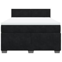 Boxspring met matras fluweel zwart 160x200 cm - thumbnail