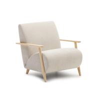 Kave Home Fauteuil 'Meghan' Chenille, kleur Beige/Naturel - thumbnail