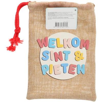 Folat BV Jute pepernootzakje welkom sint & pieten