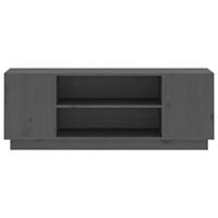 Tv-meubel 110x35x40,5 cm massief grenenhout grijs - thumbnail