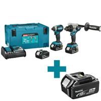 Makita DLX2550TJ 18v Combiset DHP492 (Klop)boor-/schroefmachine + DTD153 Slagschroevendraaier (3x 5.0Ah accu en lader) in Mbox - DLX2550TJ - thumbnail