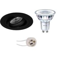 Philips CorePro Dimbare LED Spot Set GU10 - Mat Zwart - 3W 3000K - thumbnail