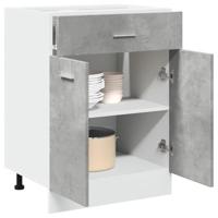 Onderkast met lade Lyon 60x46x81,5 cm bewerkt hout betongrijs - thumbnail