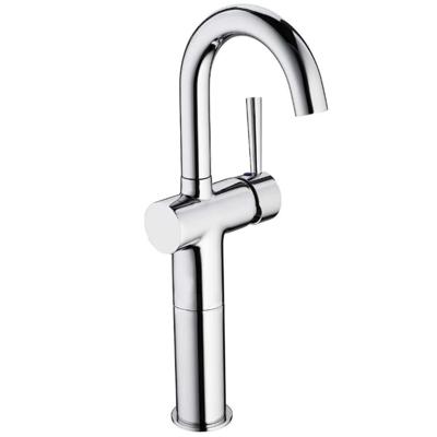 CORNWALL ééngreepsmengkraan voor wastafel opbouw, chroom hoge uitloop keramische schijven geluidsarme, verwisselbare 35 mm-cartouche flexibele metalen aansluitslangen 350 mm volgens DVGW/KTW-