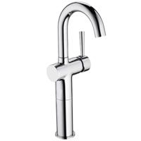 CORNWALL ééngreepsmengkraan voor wastafel opbouw, chroom hoge uitloop keramische schijven geluidsarme, verwisselbare 35 mm-cartouche flexibele metalen aansluitslangen 350 mm volgens DVGW/KTW- - thumbnail