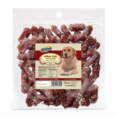 HILTON Soft duck sausages - traktatie voor hond - 500g