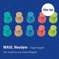 Maul Magneet 6168499 (Ø x h) 12 mm x 16 mm Kegel Roze, Atlantic Blue, Turquoise, Lime, Sahara 10 stuk(s) 6168499 - thumbnail