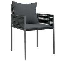 Tuinstoelen 2 st met kussens 54x61x83 cm poly rattan zwart - thumbnail
