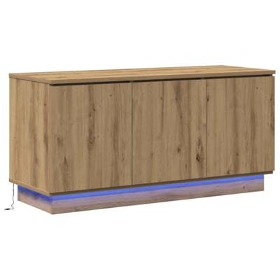 TV-meubel met LED artisanaal eikenkleurig 100 x 38 x 49 cm