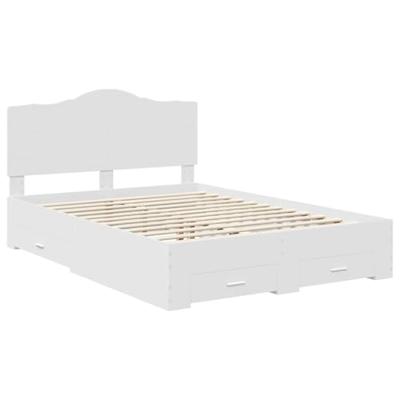 Bedframe met hoofdeinde met lade Wit 140 x 200 cm Bewerkt hout