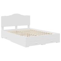 Bedframe met hoofdeinde met lade Wit 140 x 200 cm Bewerkt hout - thumbnail