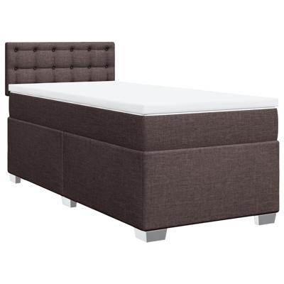Boxspring met matras stof donkerbruin 140x200 cm - thumbnail