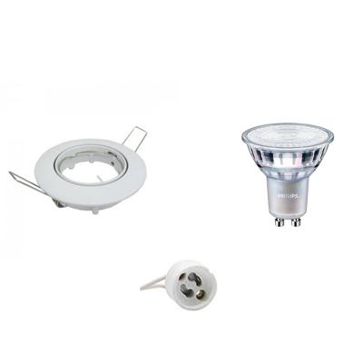 GU10 Inbouwspot Set - Glans Wit - Inbouw Rond - Kantelbaar - Philips - MASTER 927 36D VLE - DimTone Dimbaar - 4.9W - Warm Wit 2200K-2700K - Ø82mm