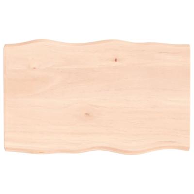 Tafelblad natuurlijke rand 80x50x(2-4) cm massief eikenhout