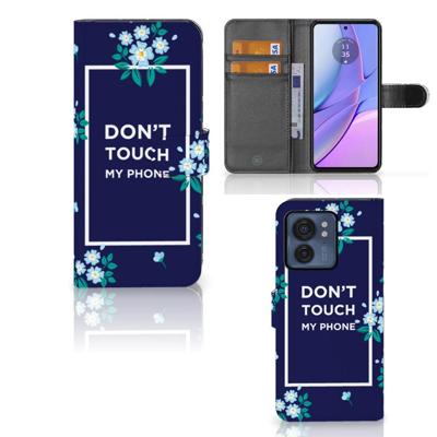 Motorola Edge 40 Portemonnee Hoesje Flowers Blue DTMP Motorola Edge 40 Portemonnee Hoesje Flowers Blue DTMP