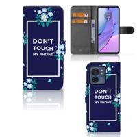 Motorola Edge 40 Portemonnee Hoesje Flowers Blue DTMP - thumbnail