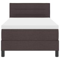 Boxspringbed met matras Donkerbruin 100 x 200 cm Stof - thumbnail