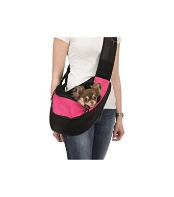 TRIXIE BUIKDRAGER SLING DRAAGTAS ROZE / ZWART 50X18X25 CM