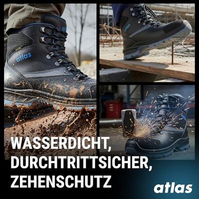 Atlas Werkschoen Alu-tec 735 2.0 XP Hoog S3 | Zwart | Maat - 00.012.142.48
