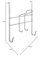 Metaltex Over The Door Space Saver Strijksethouder 28x12x28 cm Zilver - thumbnail