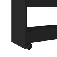 Opbergtrolley smal 4-laags bewerkt hout zwart - thumbnail