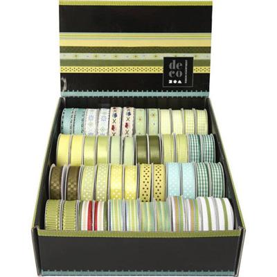 Creotime decoratielint 2 meter textiel groen 49 delig Creotime decoratielint 2 meter textiel groen 49 delig