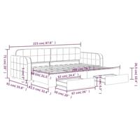 Slaapbank met onderschuifbed en lades 80x200 cm fluweel roze - thumbnail