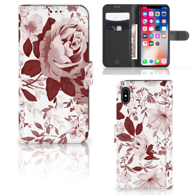 Hoesje Apple iPhone Xs Max Watercolor Flowers