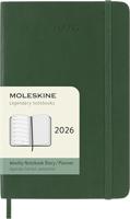 Moleskine 12 Monate Wochen Notizkalender 2026, Pocket/A6, 1 Wo = 1 Seite, rechts linierte Seite, Weicher Einband, Myrtengrün - thumbnail